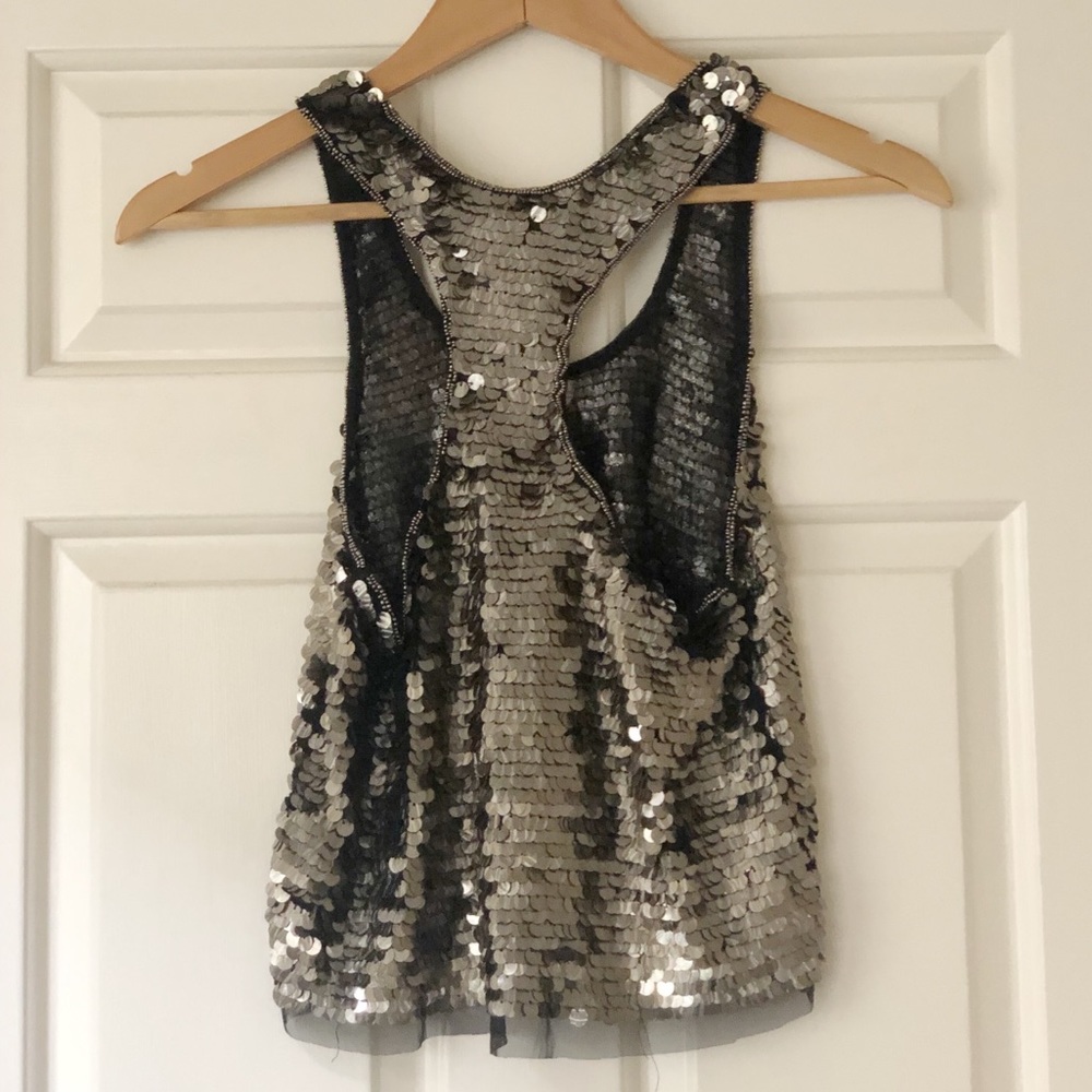 Raga Gold Rush Crop Top Razorback Sequin Tank - Picture 8 of 8
